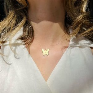 Gold Butterfly Charm Necklace